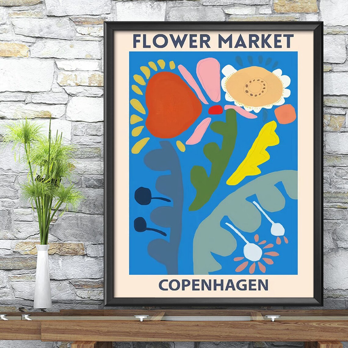 Copenhagen Flower Market Poster Flower Market Wall Art Etsy UK