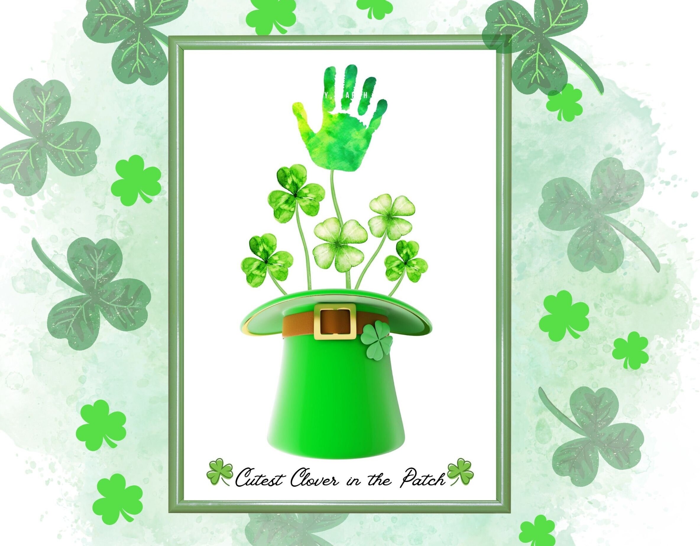 Cutest Clover in the Patch, Clover Shamrock Handprint, St Patrick's Day ...