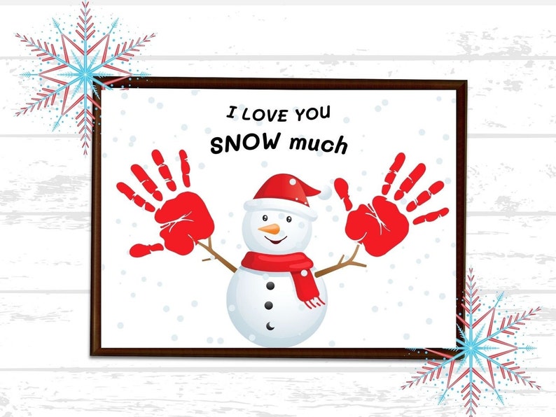 I Love You SNOW Much Printable Handprint Craft Christmas Gift Etsy I Love You SNOW Much Printable Handprint Craft Christmas Gift Etsy