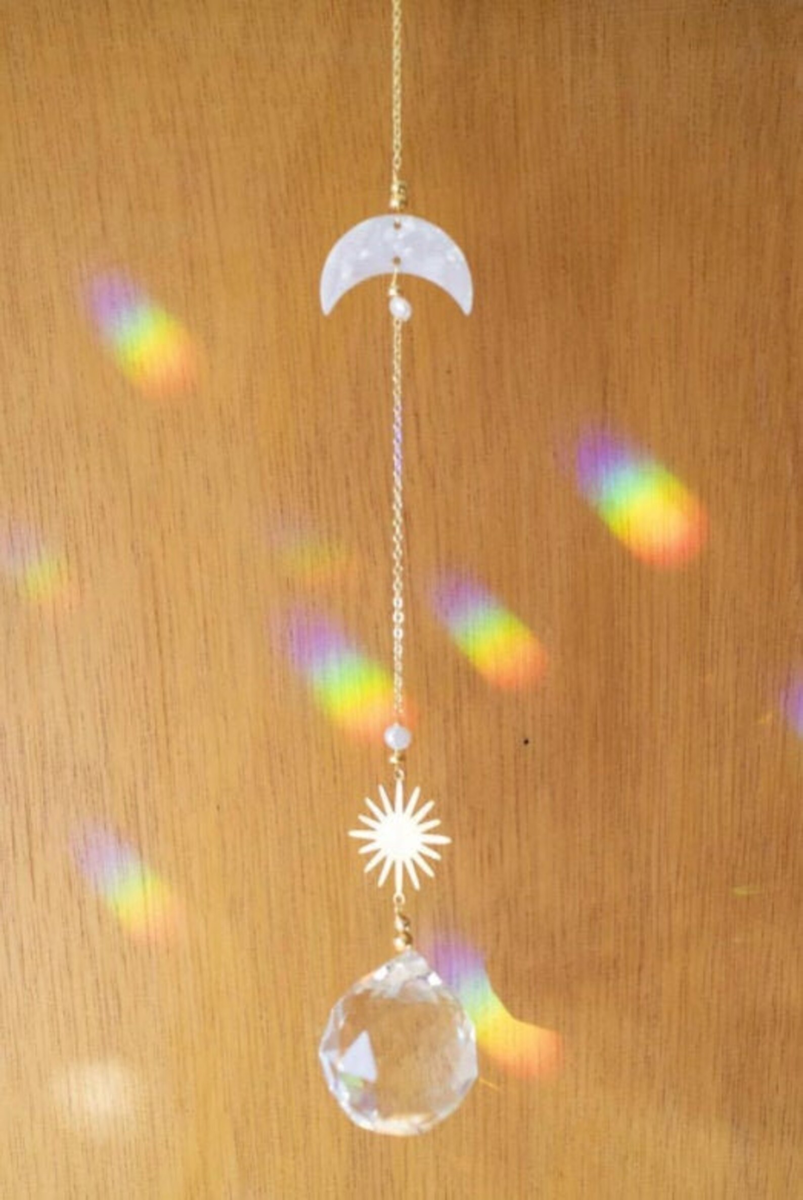 Geometric Prism rainbow Crystal Suncatcher/suncatcher stained Etsy