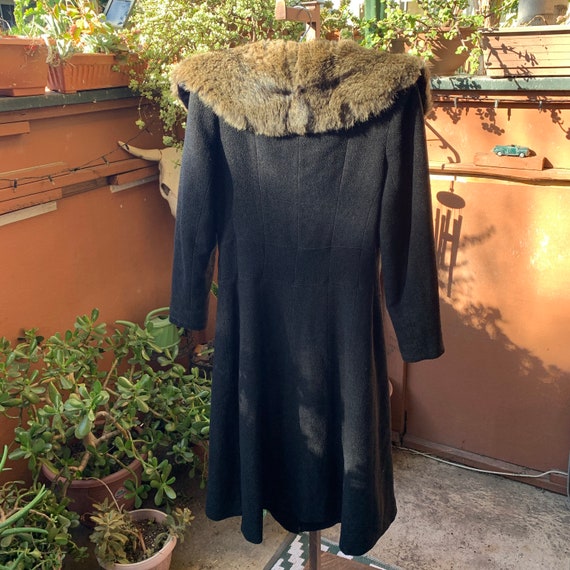 Gorgeous Vintage 1940s Vintage Black Wool Coat wi… - image 5
