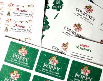 Christmas Sticker Sheets | 4 Designs To Choose | Personalised Gift Label | Festive Stickers | Xmas Holiday | Merry Christmas Present Design