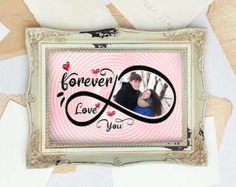 Forever Love You Valentine's Day Photo Frame with Infinity Symbol  -  Gift for Her - Gift for Lover - Wedding Anniversary - Spotify Code