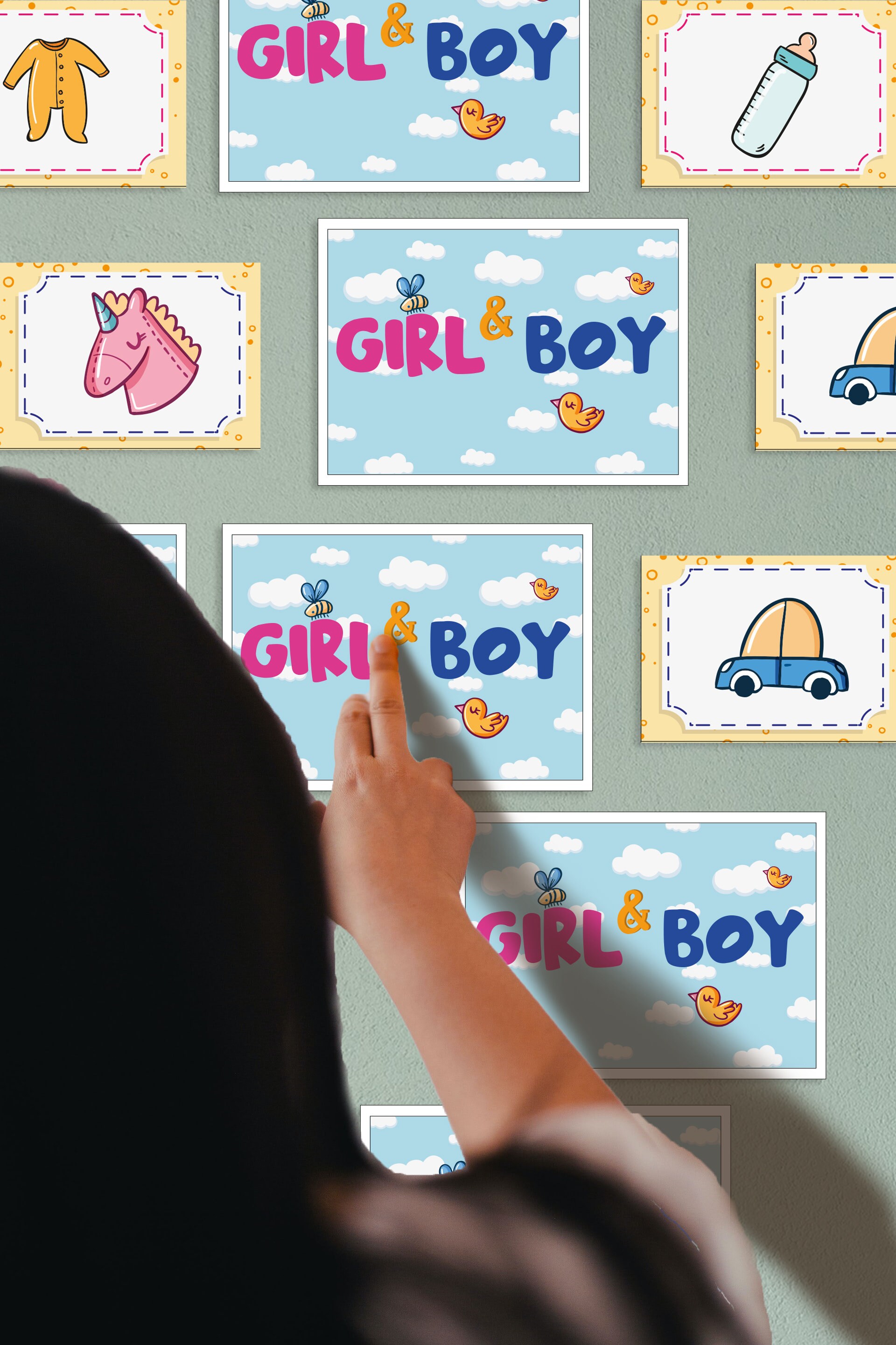 Gender Reveal Party Wall Game, Gender Reveal Ideas, He or She Games ...