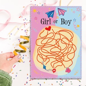 Printable Boy or Girl Gender Reveal Rope Labyrinth Game - Rope Maze Game - Gender Reveal Party Game- Gender Reveal İdeas - He or She