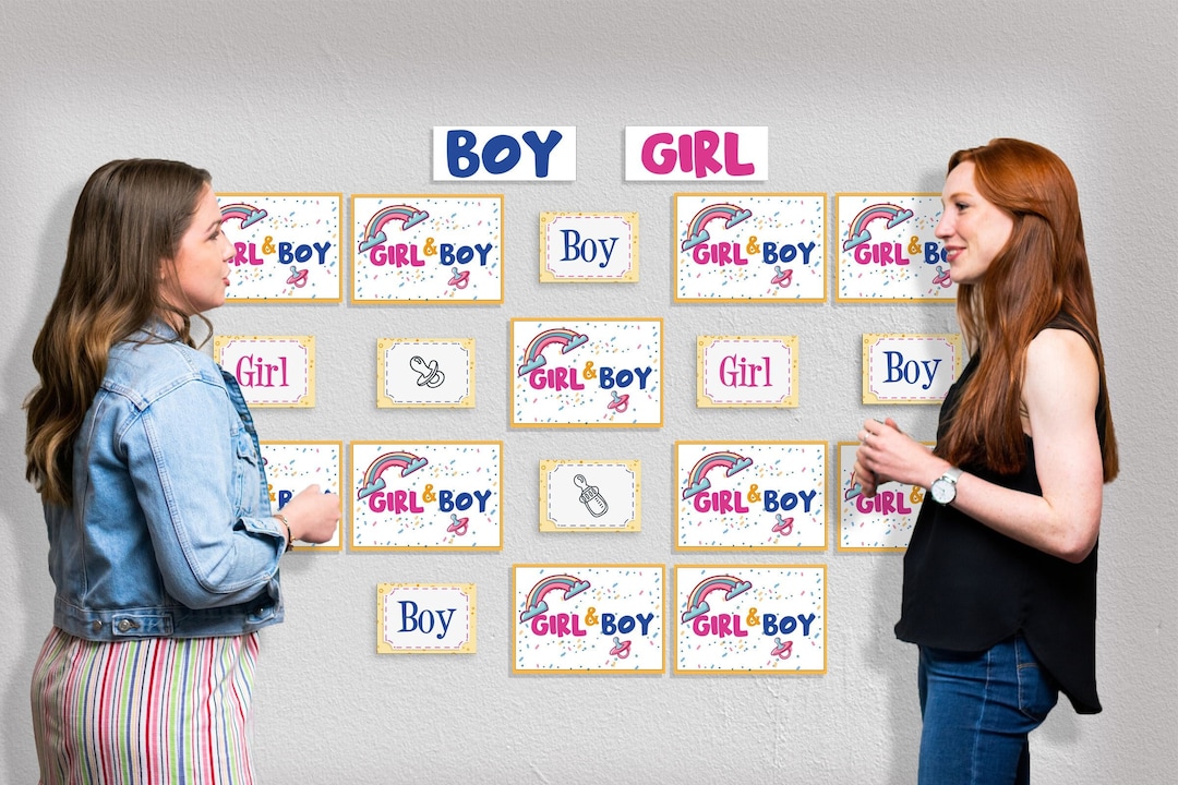 Wall Game for Gender Reveal Party, Gender Reveal Ideas Unique, He or ...