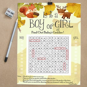 Fake Gender Reveal Games - Word Seach Game - Prank Game - 1 avril Prank - Gender Reveal Party Games - Printable Game - April Fool's Day