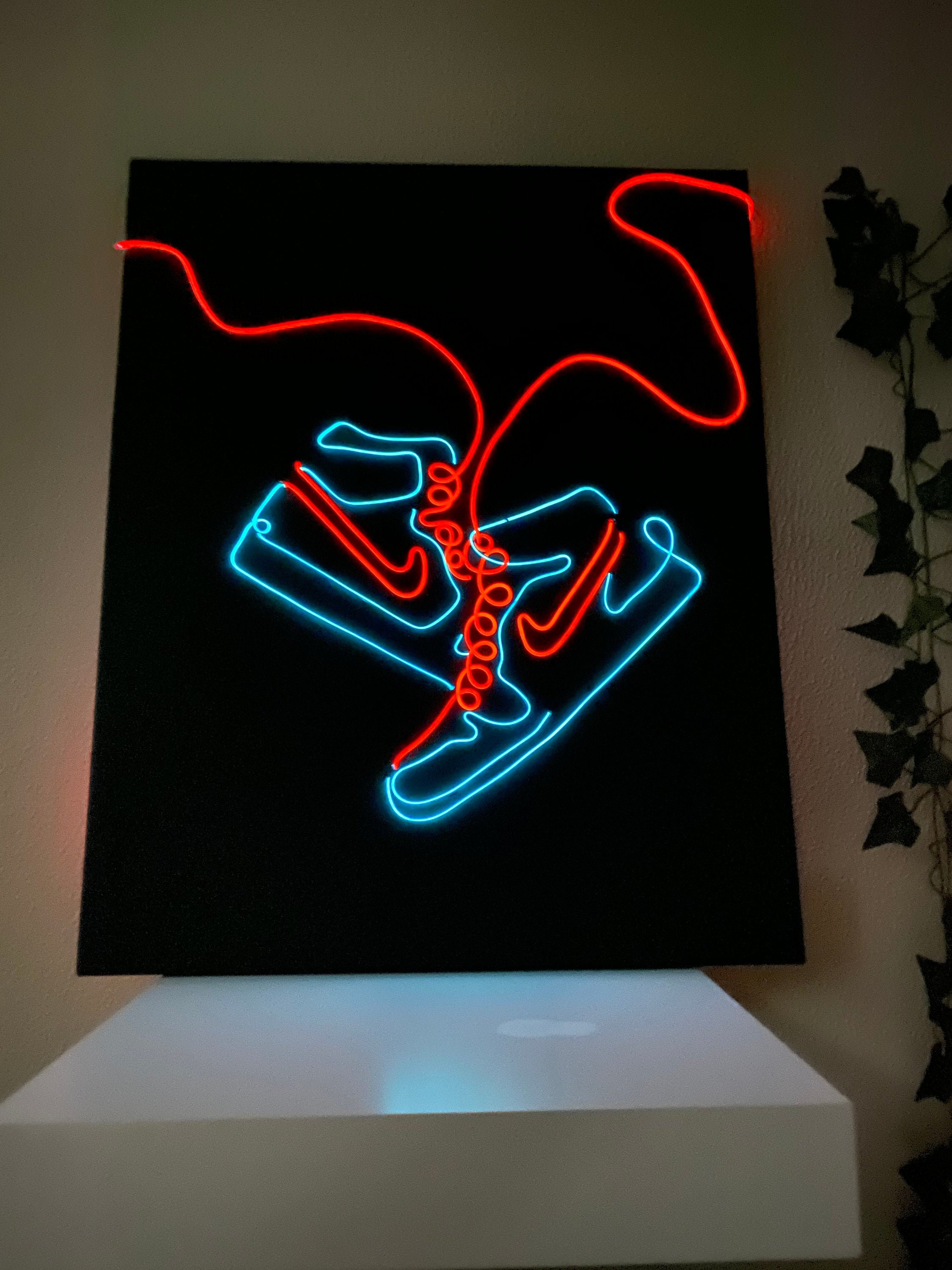 Sneaker neon sign Jordan wall art Neon room decor Etsy