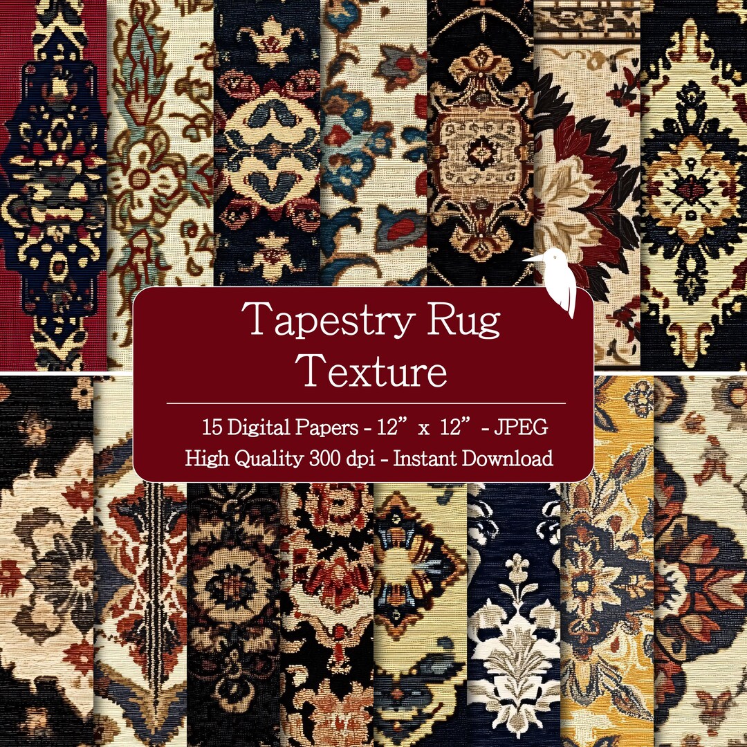Tapestry Rug Texture Digital Papers Set for Instant Download, Digital ...