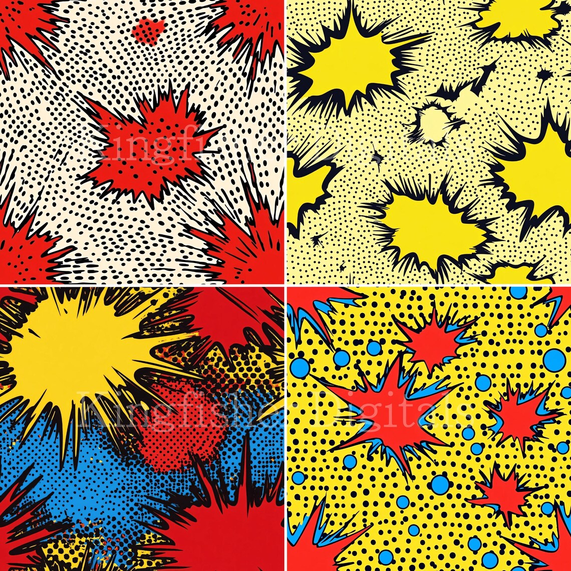 Comic Book Background Texture Digital Papers Set for Instant Download ...