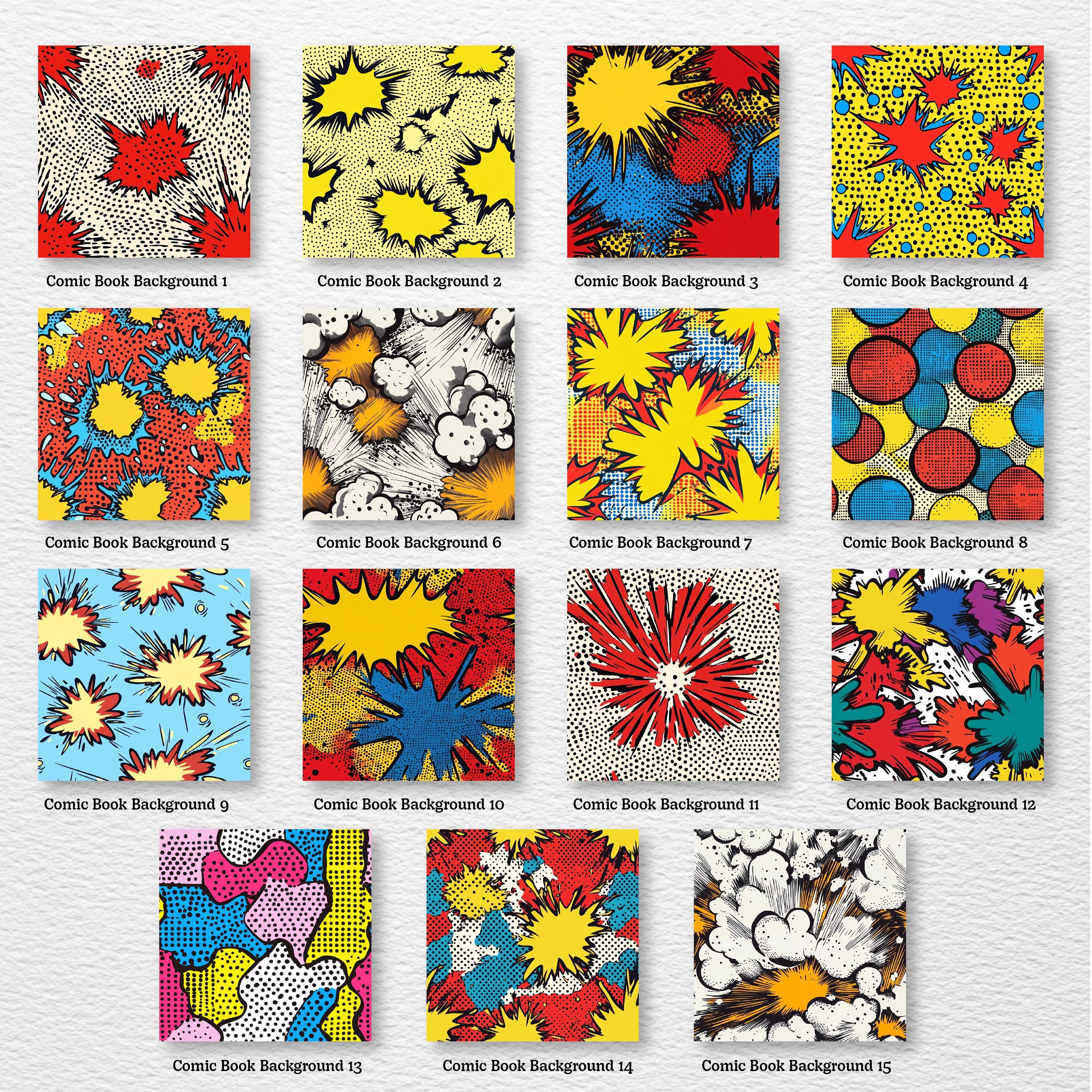 Comic Book Background Texture Digital Papers Set for Instant Download ...