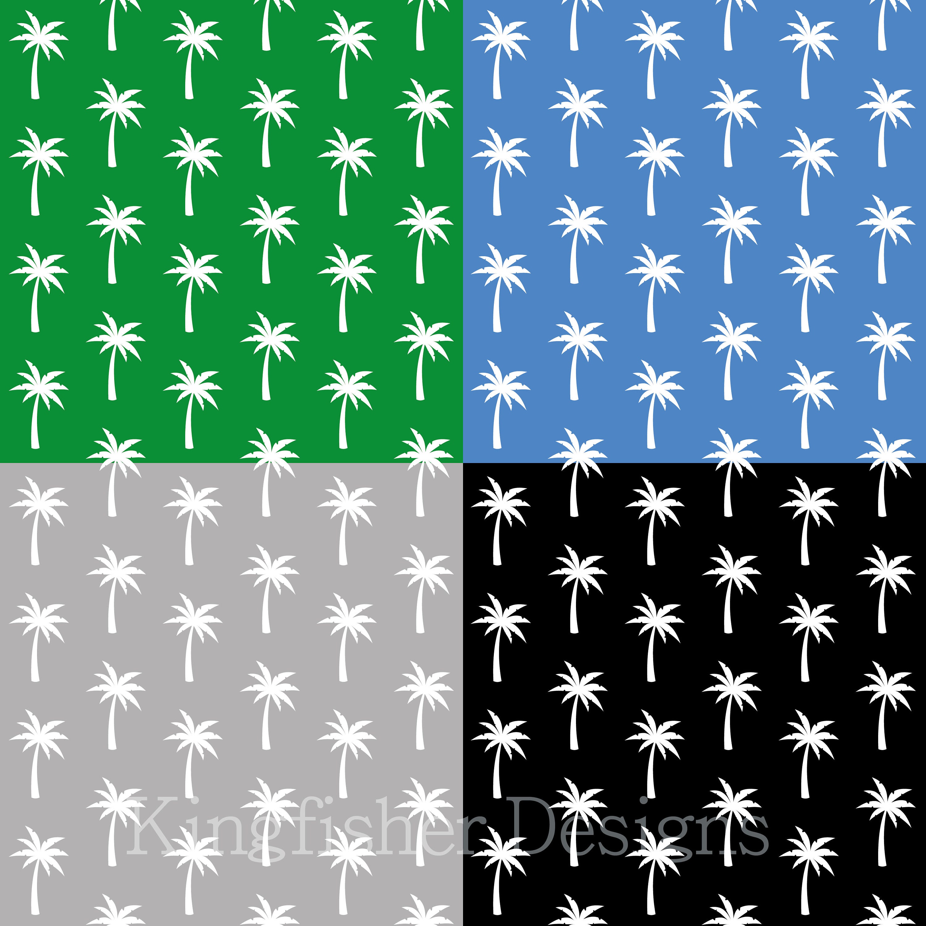 Palm Paper Shift Pattern 20 Colourful Palm Trees Digital Papers Set for Instant Download ...
