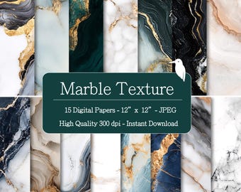 Marble Textures Digital Papers Set for Instant Download, Digital Patterns, Scrapbooking & crafting, printable patterns
