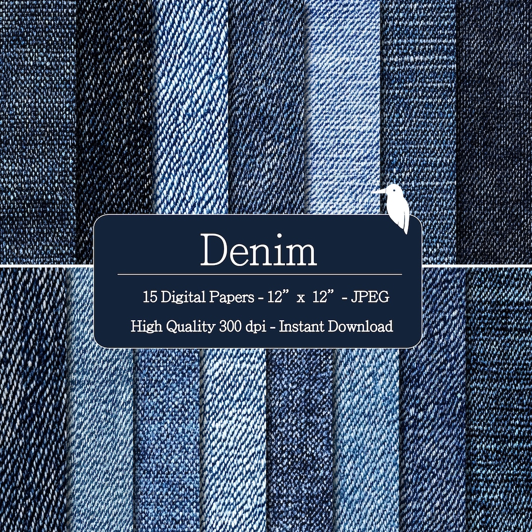 Denim Texture Digital Papers Set for Instant Download, Digital Patterns ...