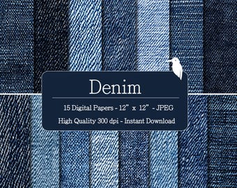 Denim Texture Digital Papers Set for Instant Download, Digital Patterns, Scrapbooking & crafting, printable patterns