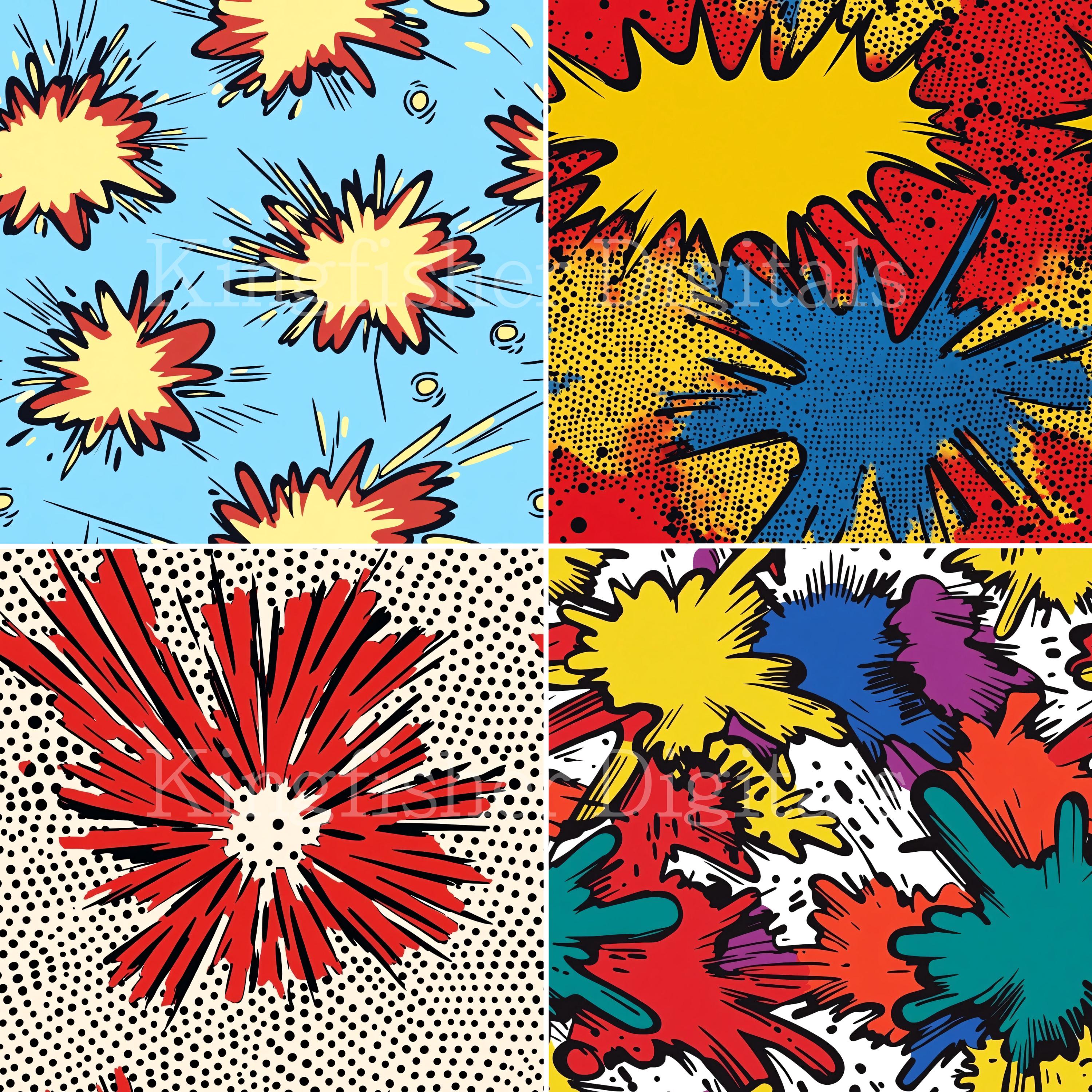Comic Book Background Texture Digital Papers Set for Instant Download ...