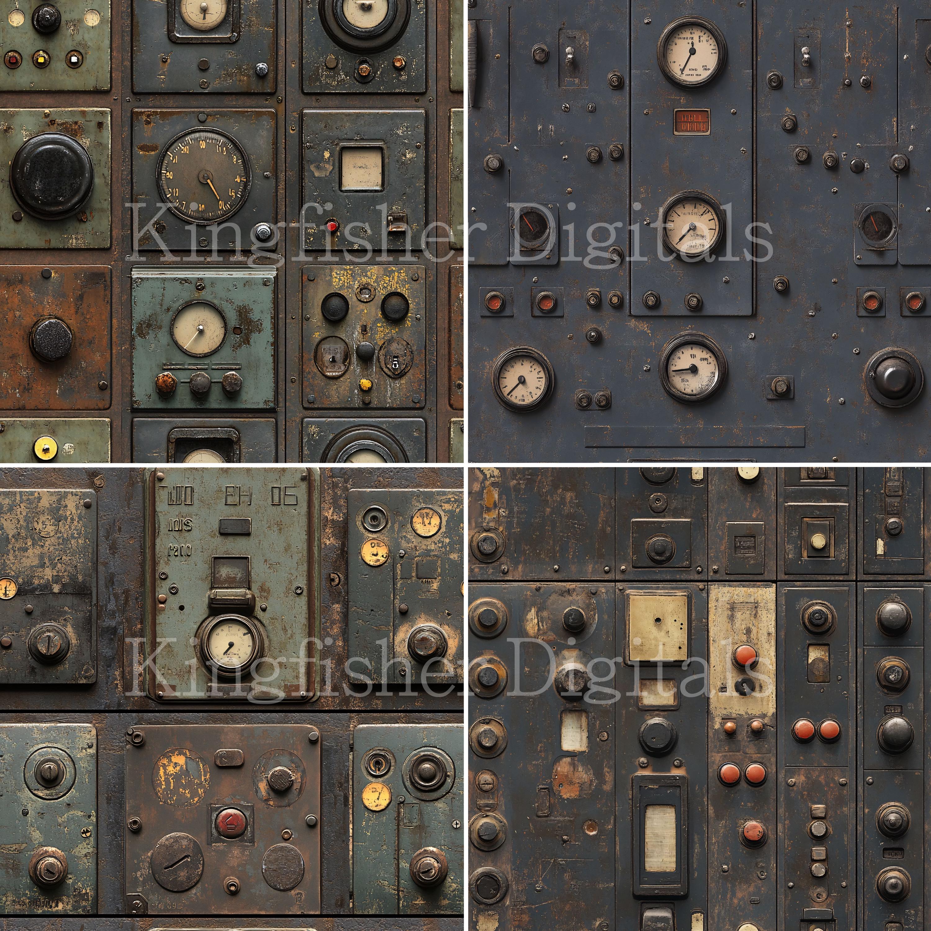 Vintage Analog Dials Texture Digital Papers Set for Instant Download ...