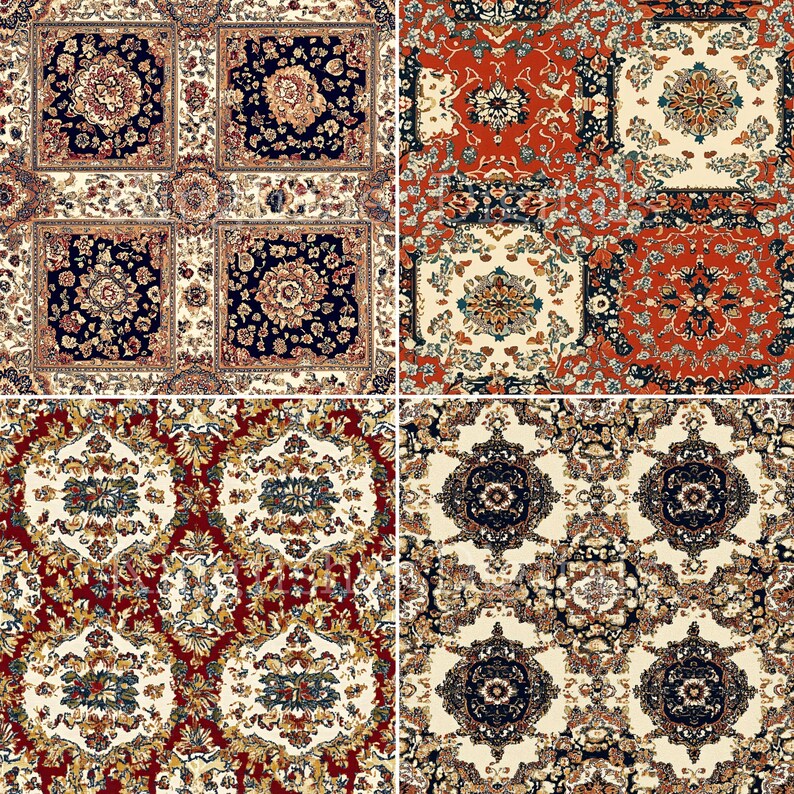 Persian Rug Pc Format Persian Rug Texture Digital Papers Set for Instant Download, Digital ...