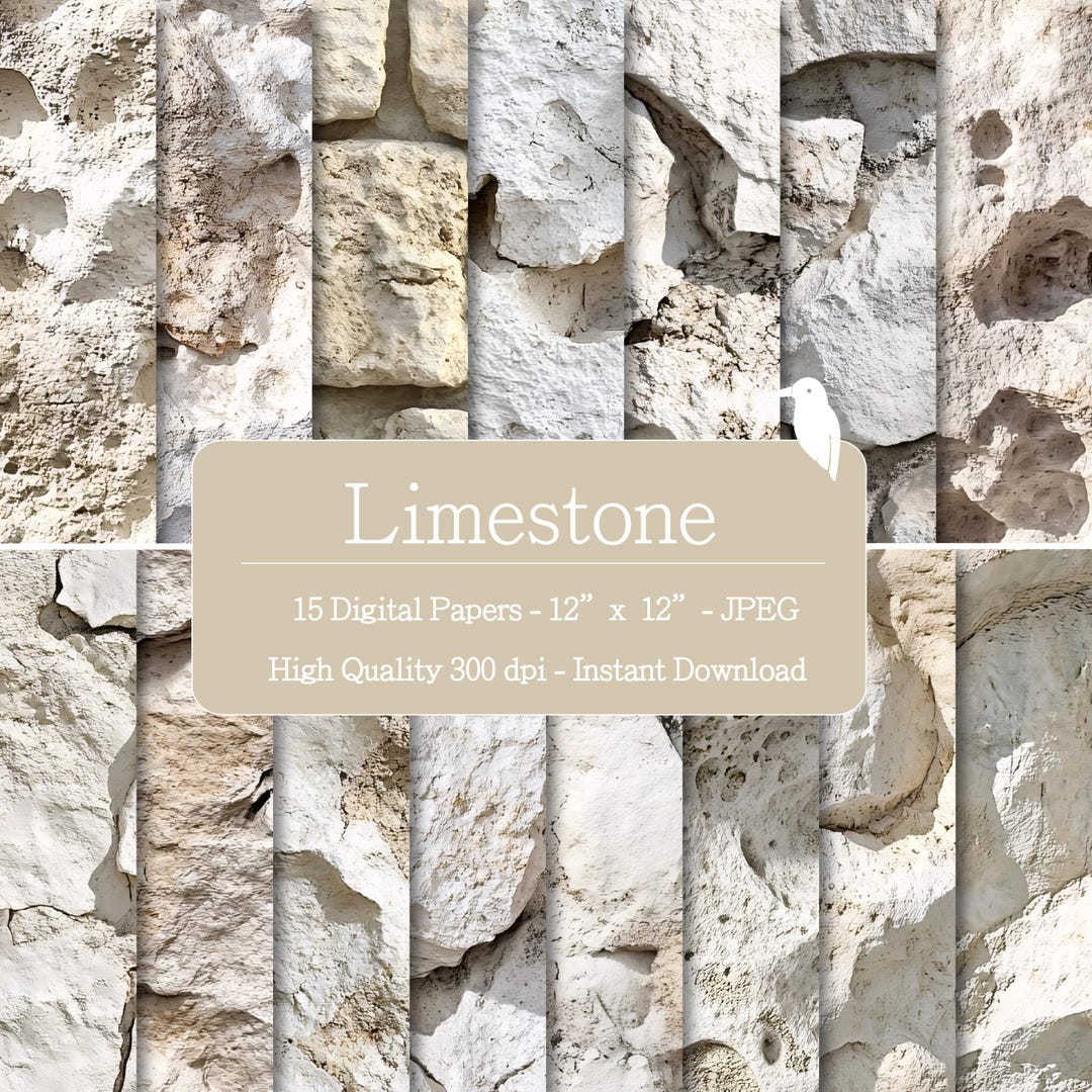Limestone Textures Digital Papers Set for Instant Download, Digital ...