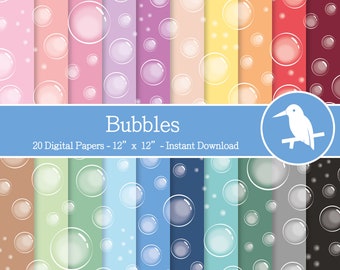 Bubble Style Digital Paper Set: Scrapbooking & Crafting (Digital Download)