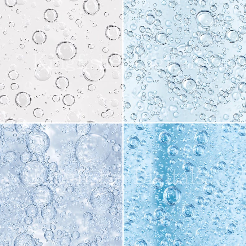 Water Bubbles Textures Digital Papers Set for Instant Download, Digital ...