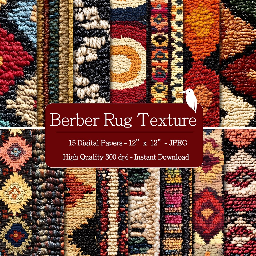 Berber Rug Pattern Berber Rug Texture Digital Paper Set: Seamless Patterns (instant ...