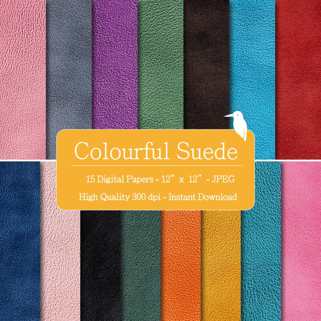 Colourful Suede Texture Digital Papers Set for Instant Download ...