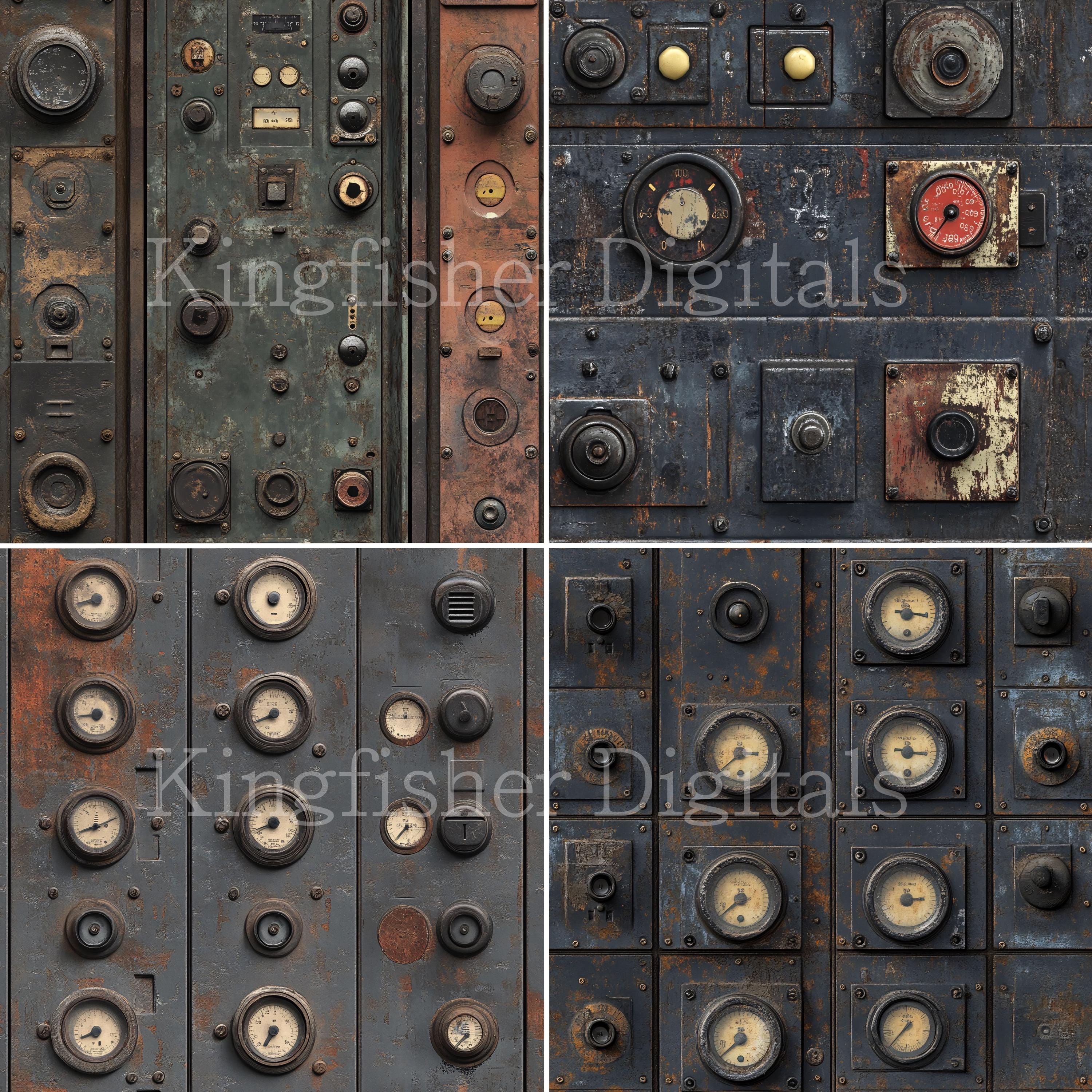 Vintage Analog Dials Texture Digital Papers Set for Instant Download ...