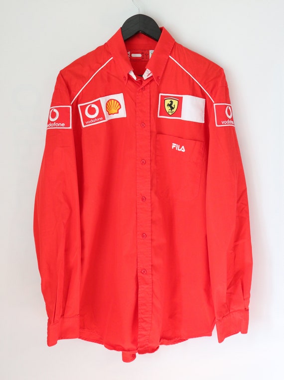 F1 Ferrari Scuderia Vintage Button Down Racing Team Fila Long - Etsy