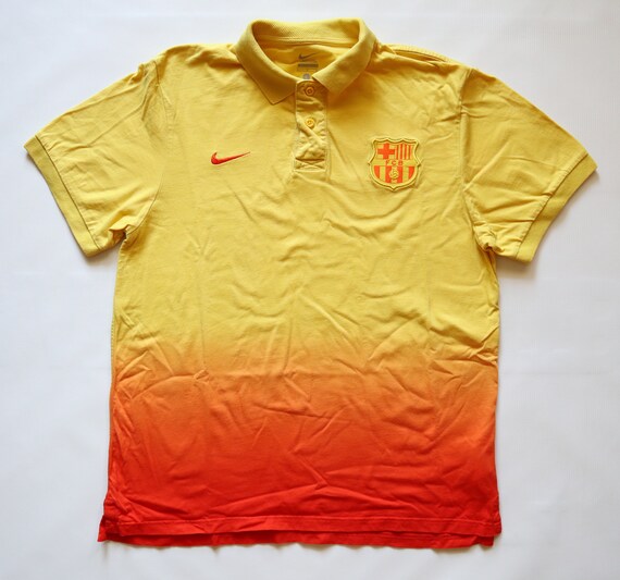 Barcelona 2012/2013 voetbal polo shirt Nike geel oranje - Etsy België