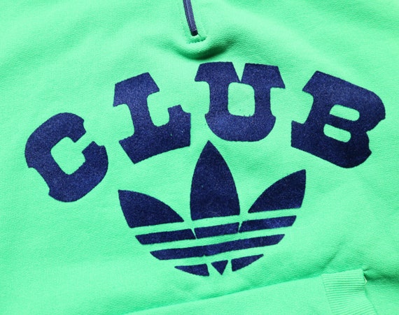 Adidas Ventex Club 1970s 70s Vintage Hoodie Sweatshirt Big Log