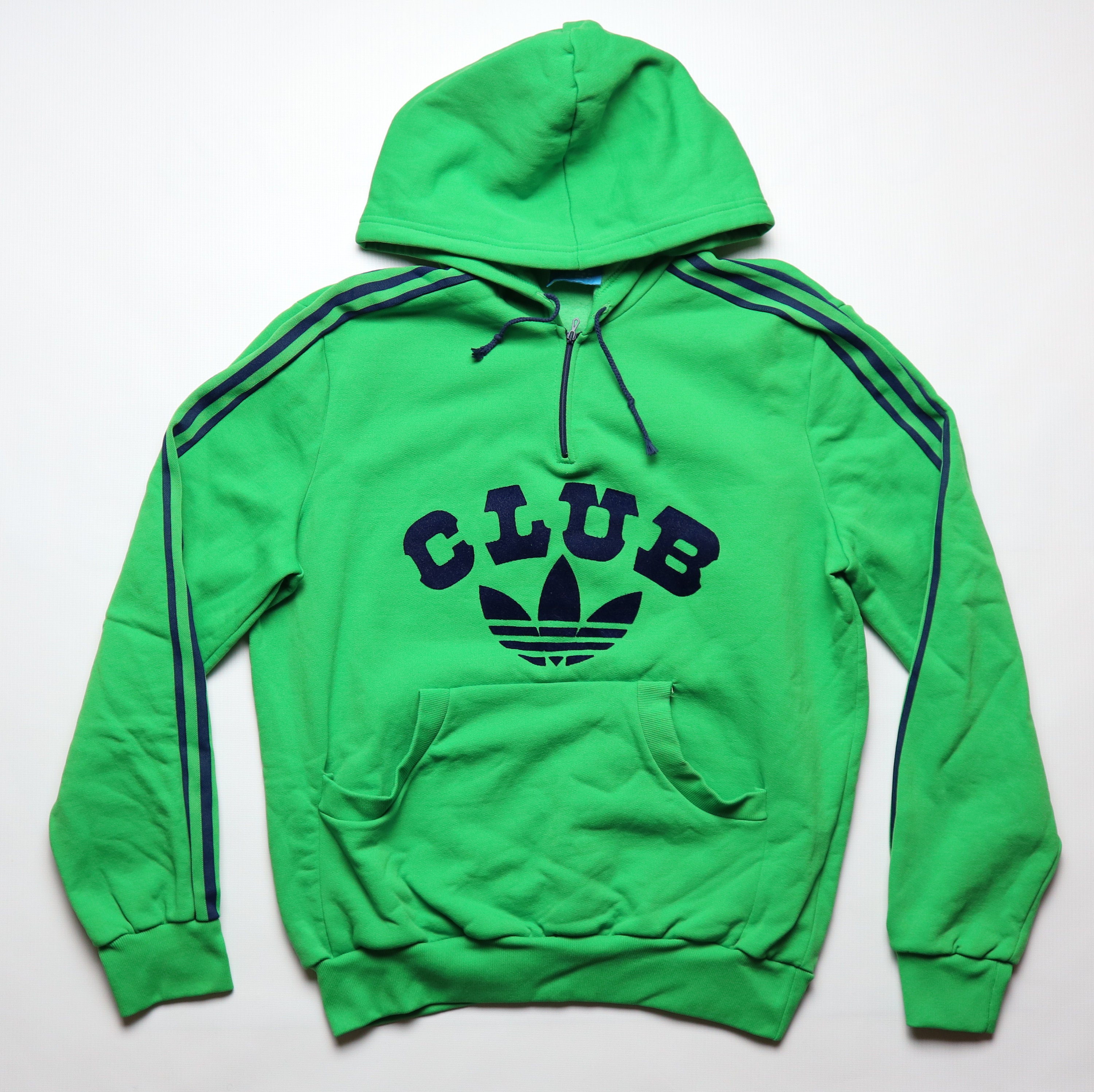 Adidas Ventex Club 1970s 70s Vintage Hoodie Sweatshirt Big Log