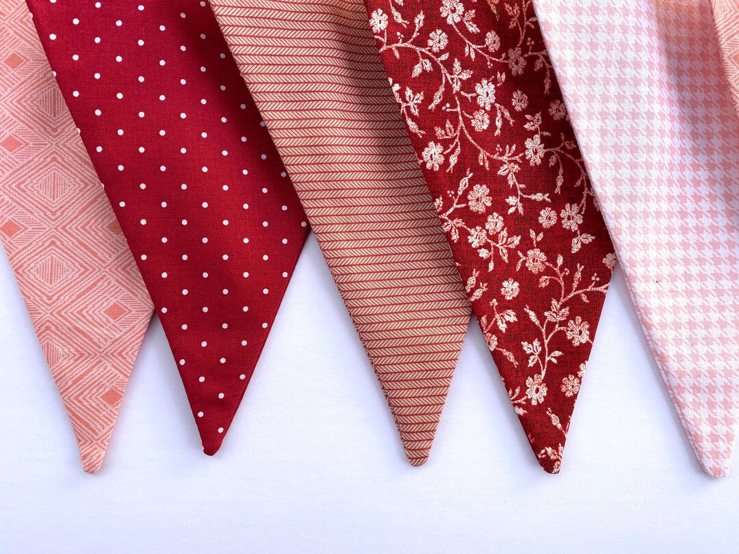 Pink and Red Triangle Garland Etsy