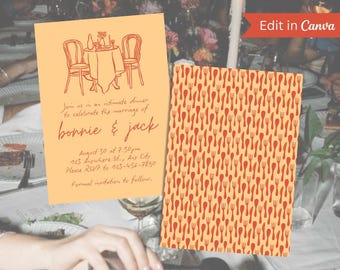 Intimate Dinner Party Save the Date: Minimalist Invitation (Editable Digital Download, 5x7 Template)