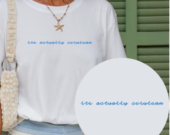 The Devil Wears Prada Cerulean Embroidered Themed Comfort Colors T Shirt | Miranda Priestly Fan