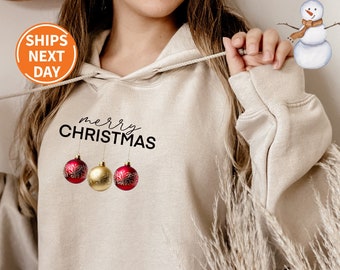 Merry Christmas Balls for Holiday Hoodie New Years Eve - Etsy