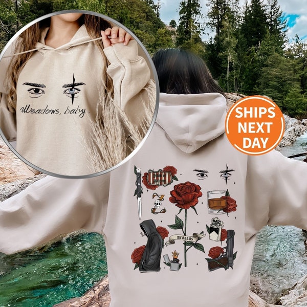 Meadows Baby Hoodie with a Hint of Dark Romance, Haunting Adeline Inspired Hoodie, Meadows Eyes Hoody, Smut Reader Gift, Roses Skeleton Hand