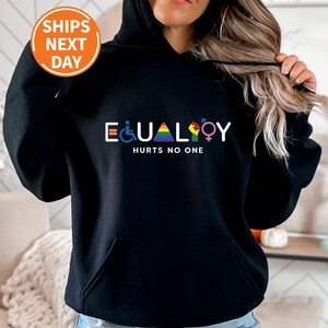 Equality Hurts No One Hoodie, Equal Rights, Pride Hoodie, LGBT Hoodie, Human Rights, Anti Racism, Gay Pride Hoodie,Black Lives Matter Hoodie