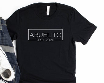 Abuelito Shirt, Abuelito Est 2021 T-Shirt, Family Tee, Gifts for Grandpa, Granddad TShirt, Grandparent Present