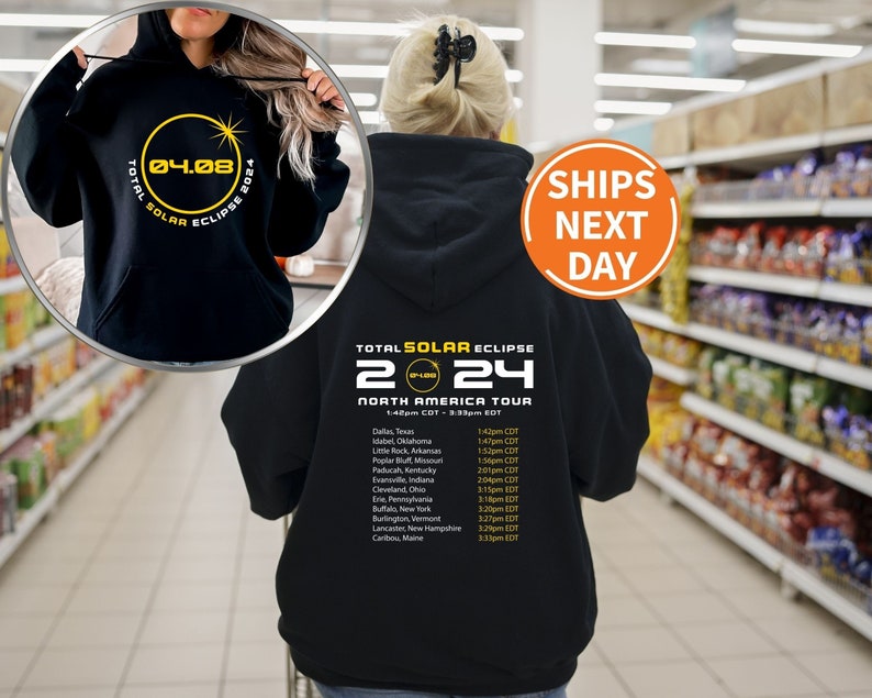 Total Eclipse 2024 North America Tour Hoodie, April 8th. 2024 Hoody
