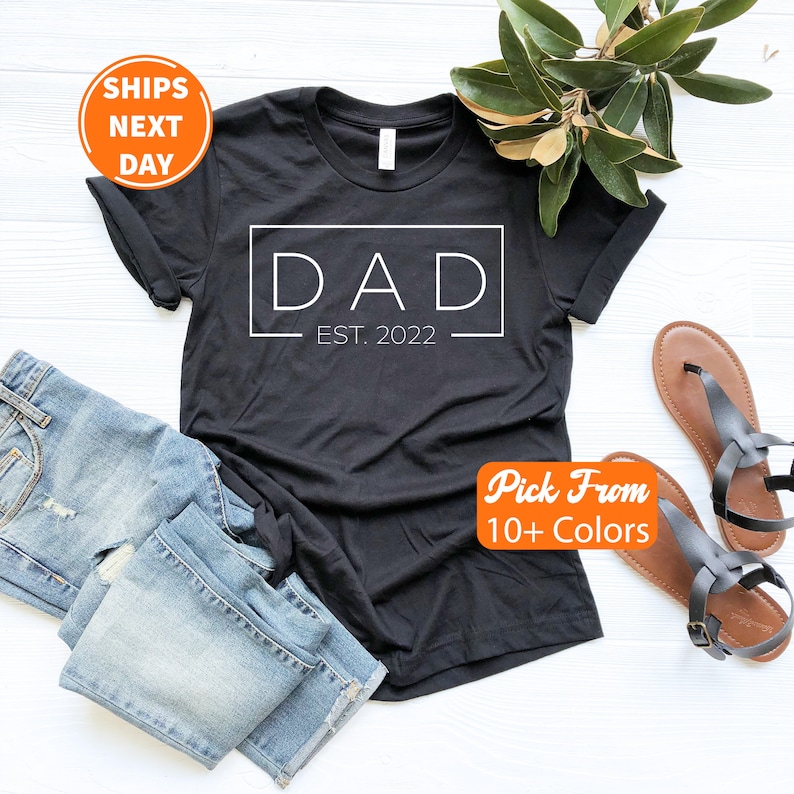 Dad Est 2022 Tee Dad Est 2023 Shirt T-shirts for New Father - Etsy ...