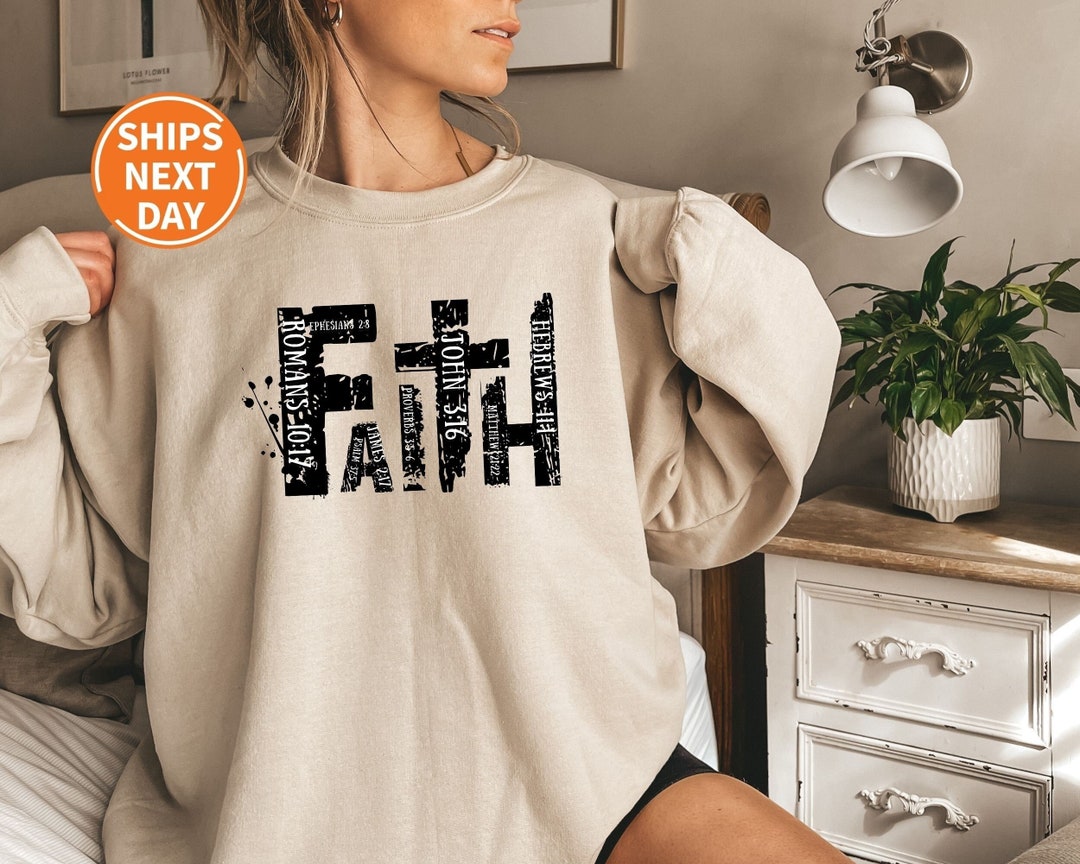 Christian Sweatshirt, Bible Verse Sweat, Religious Outfit, Retro Faith