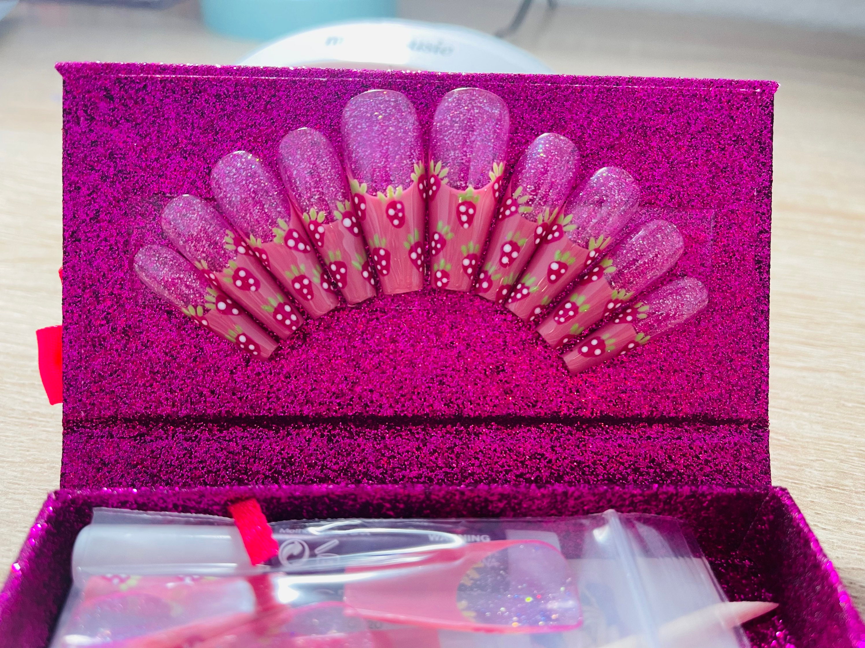 Strawberry Nails/kawaii Japanese/french Tip Etsy