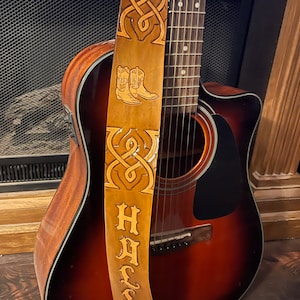 Handcrafted Leather Guitar Strap - Deluxe