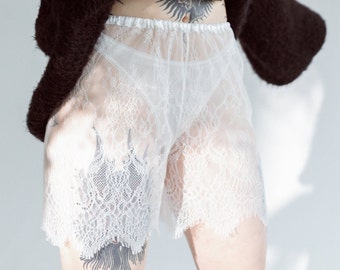 White Lace Shorts - Etsy Australia