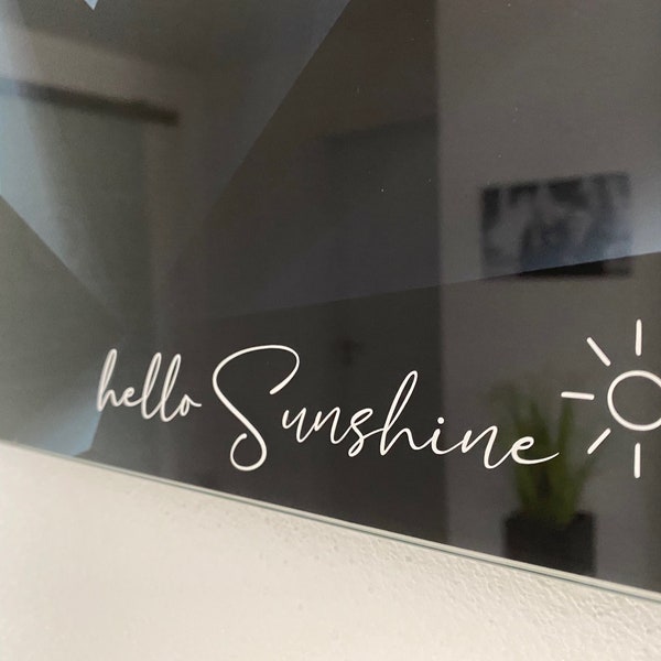 Sticker/Aufkleber "hello Sunshine" / Spiegel / Sonne / hello / Bad / Eingangsbereich / Pinwand