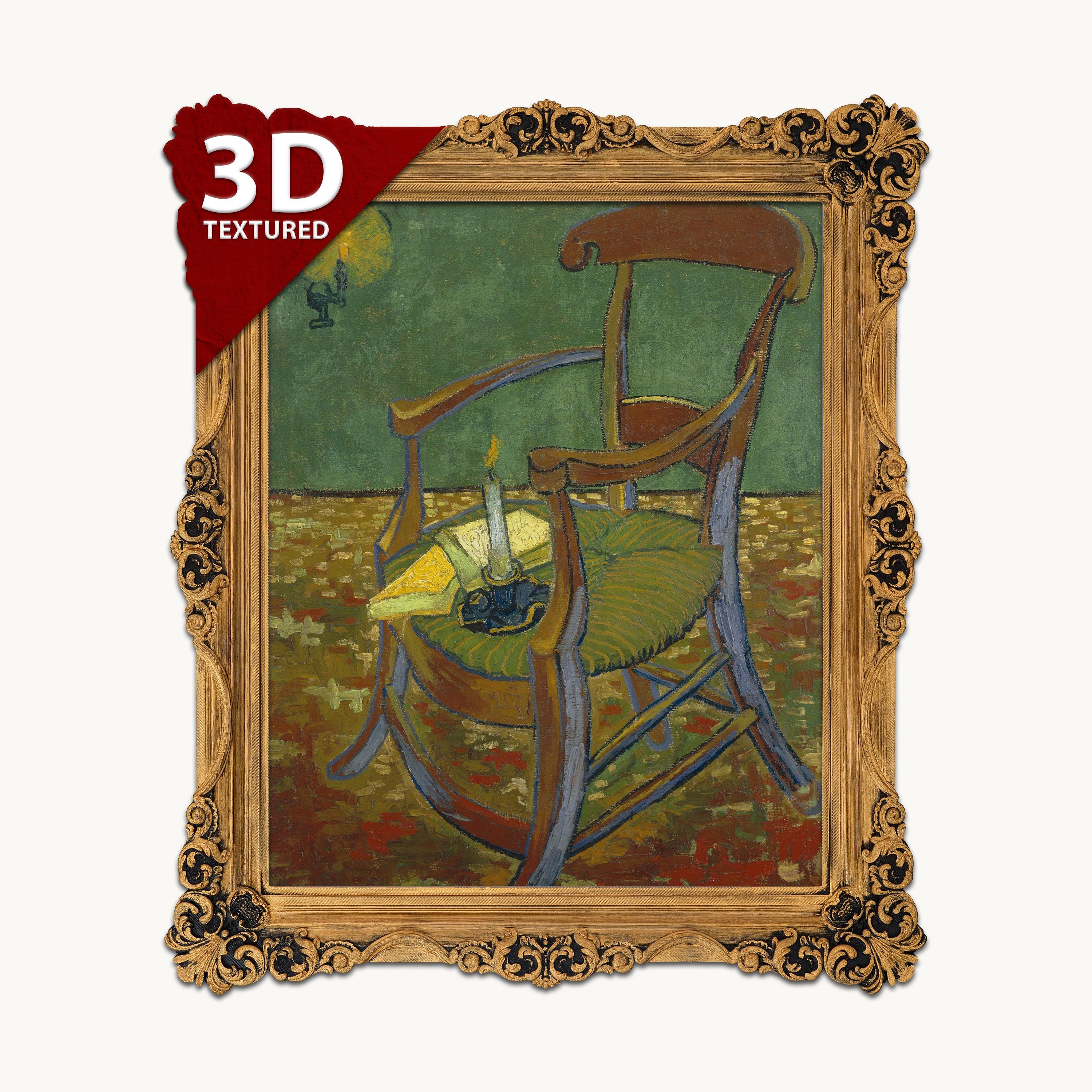 Van Gogh's Gauguin's Chair: 3D Textured Oil Painting Print - Etsy 日本