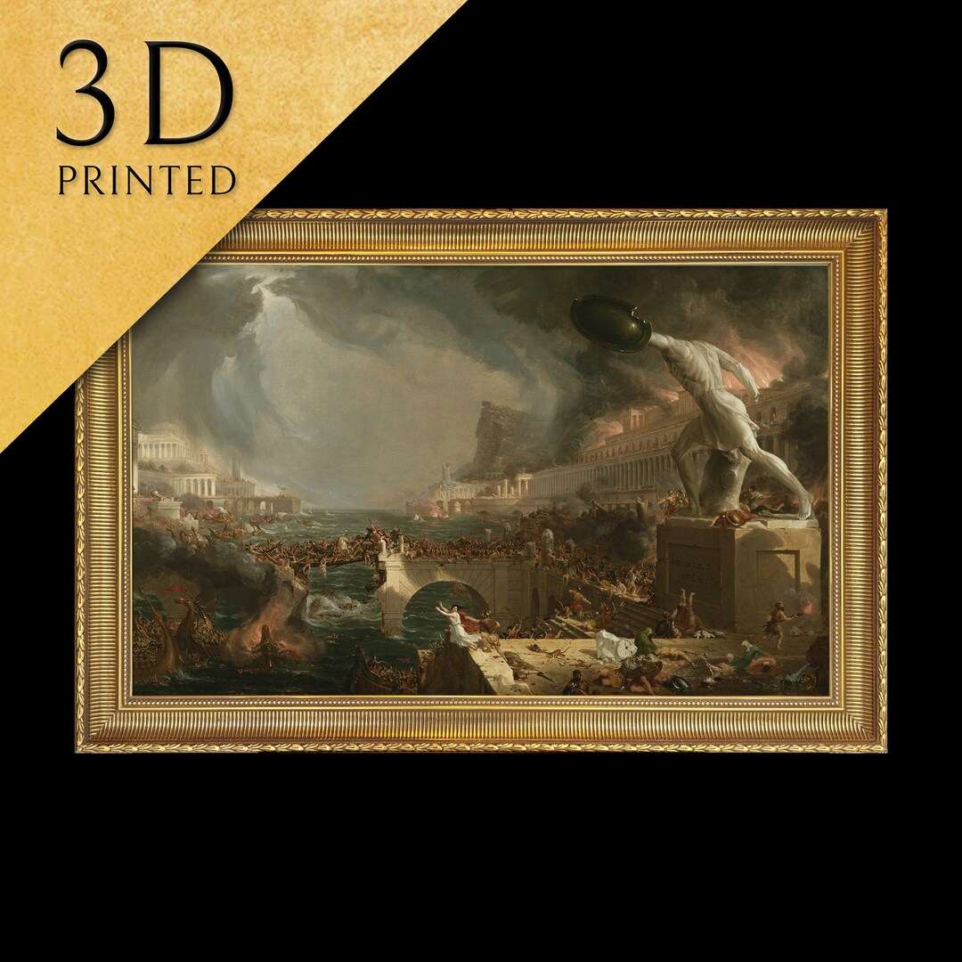 Thomas Cole 'destruction' 3D Print: Textured Oil Painting Reproduction ...