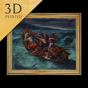 Christ Asleep by Delacroix: 3D Printed Textured Oil Painting