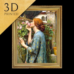 The Soul of the Rose by John William Waterhouse, 3d Printed with texture and brush strokes looks like original oil painting